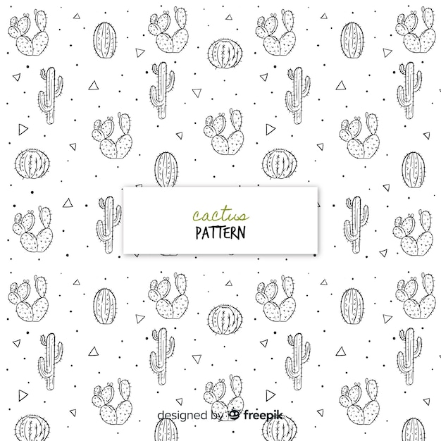 Hand drawn cactus pattern