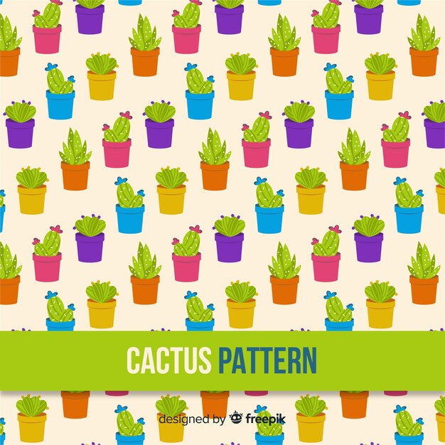 Hand drawn cactus pattern