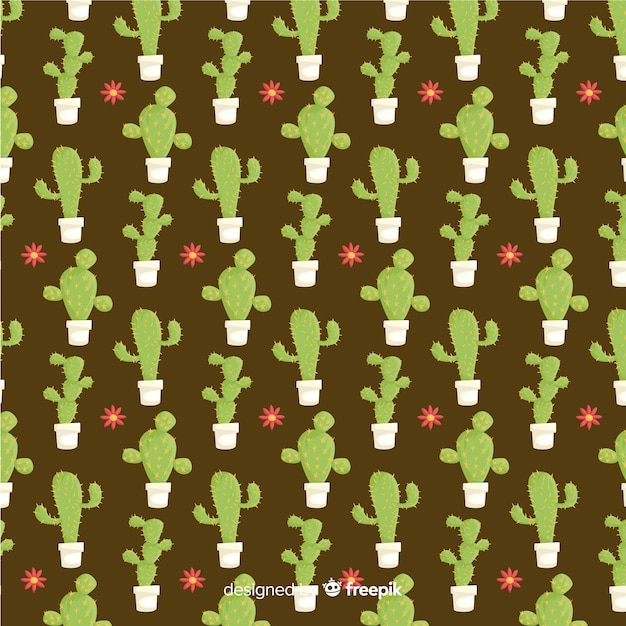 Hand drawn cactus pattern