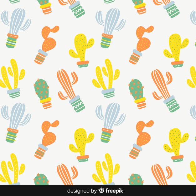 Hand drawn cactus pattern