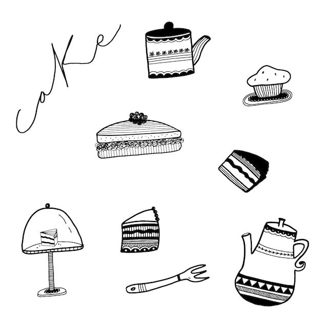 Hand drawn cakes collection