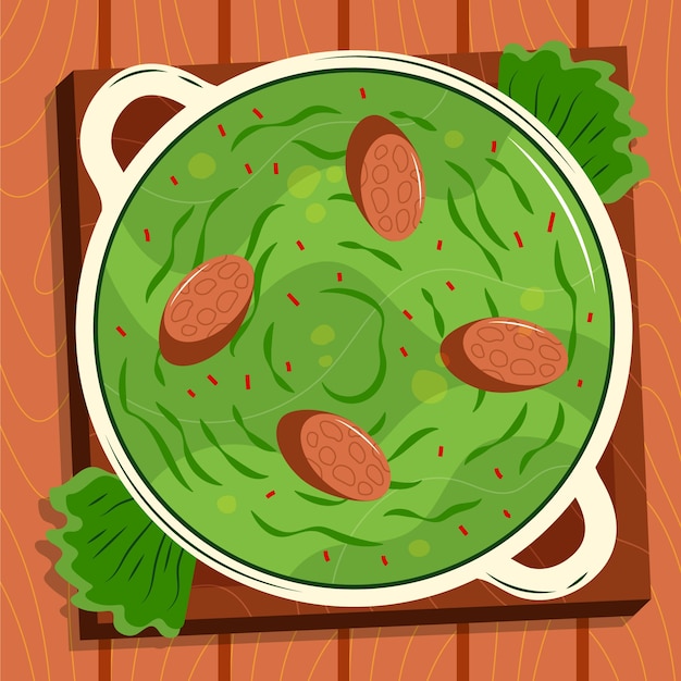 Free Vector hand drawn caldo verde food illustration