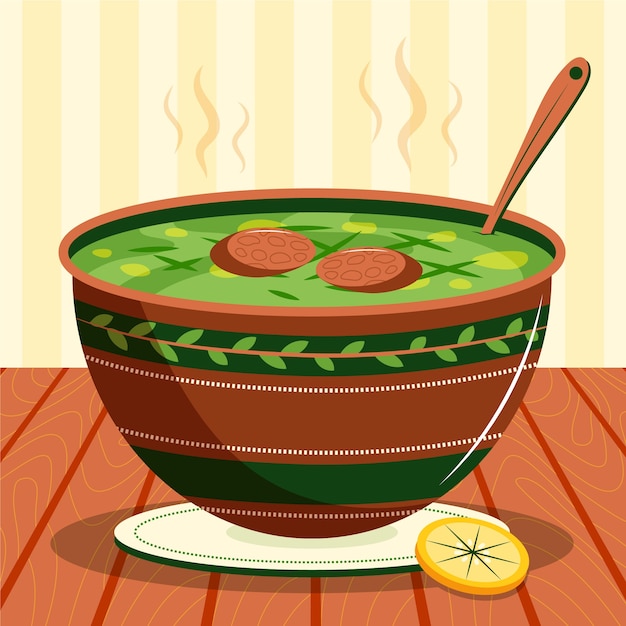 Free Vector hand drawn caldo verde food illustration