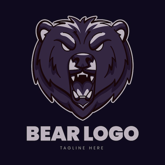 Hand drawn california bear logo template