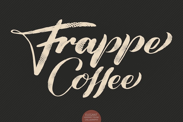 Free Vector hand drawn calligraphy frappe coffee