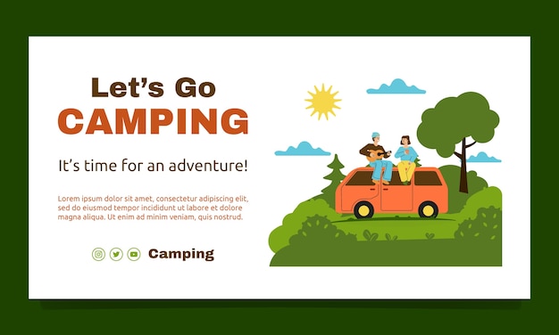 Hand drawn camping template design