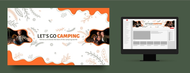 Free Vector hand drawn camping template