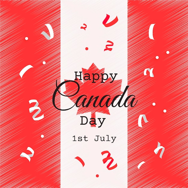 Free Vector hand drawn canada day celebration illustration