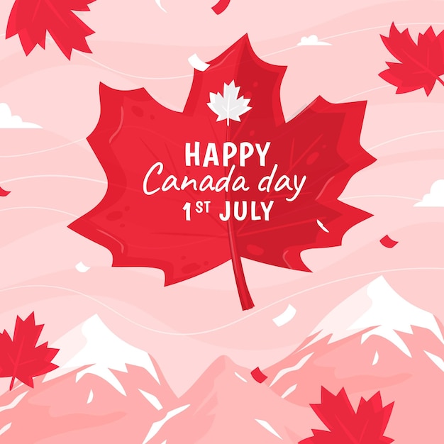 Free vector hand drawn canada day illustration