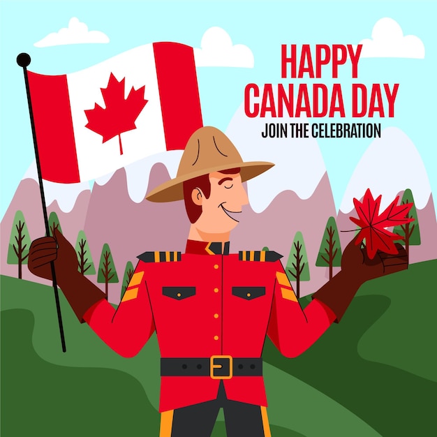 Free vector hand drawn canada day illustration