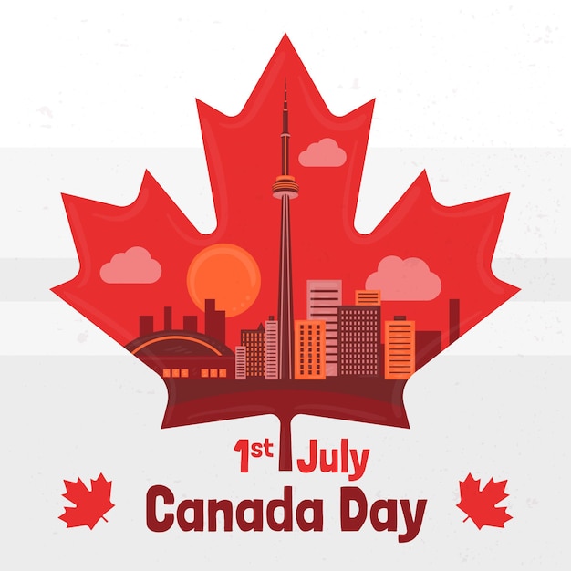 Hand drawn canada day illustration