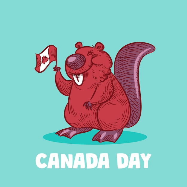 Hand drawn canada day illustration