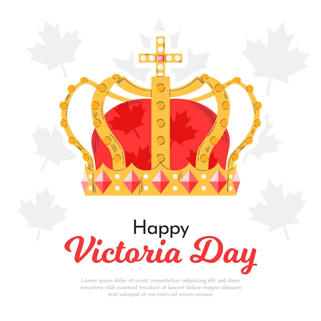 Hand drawn canadian victoria day illustration