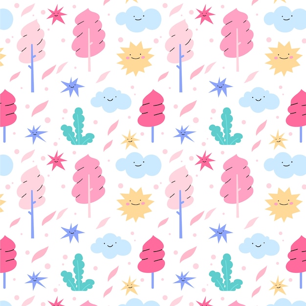 Free vector hand drawn candy pastel color pattern