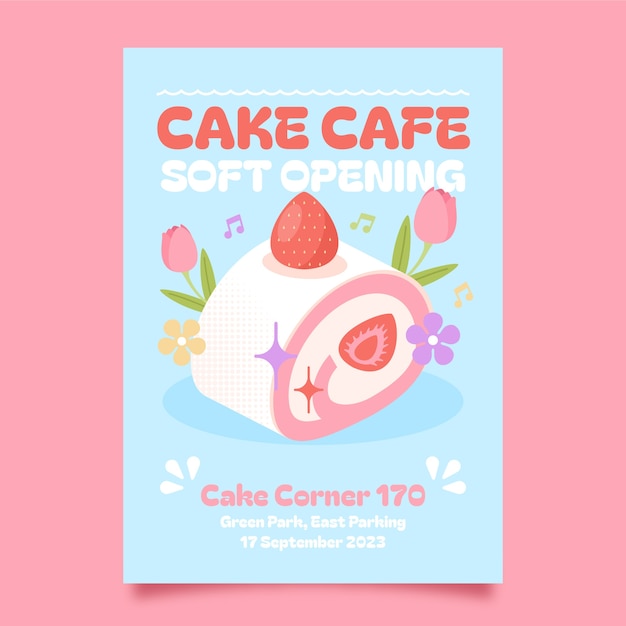 Hand drawn candy pastel color poster