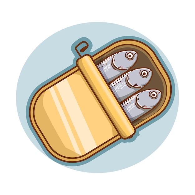 Free Vector hand drawn canned sardine illustration