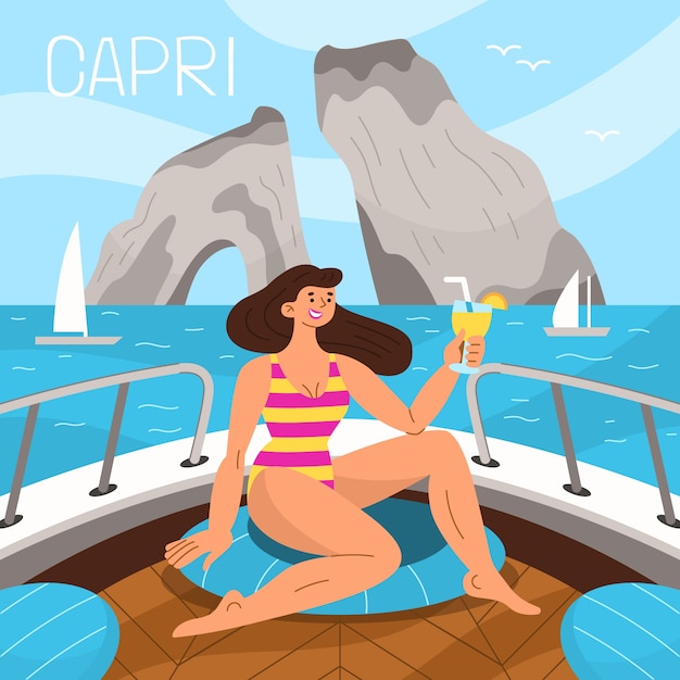 Hand drawn capri illustration