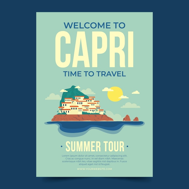 Hand drawn capri poster template