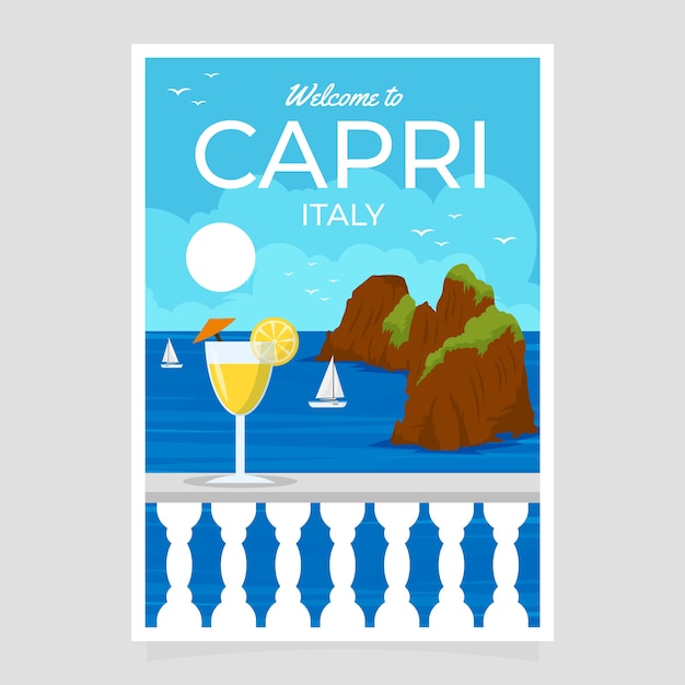 Hand drawn capri poster template