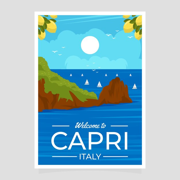 Hand drawn capri poster template