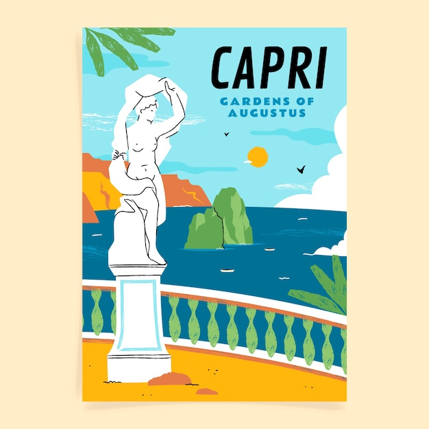 Hand drawn capri poster template