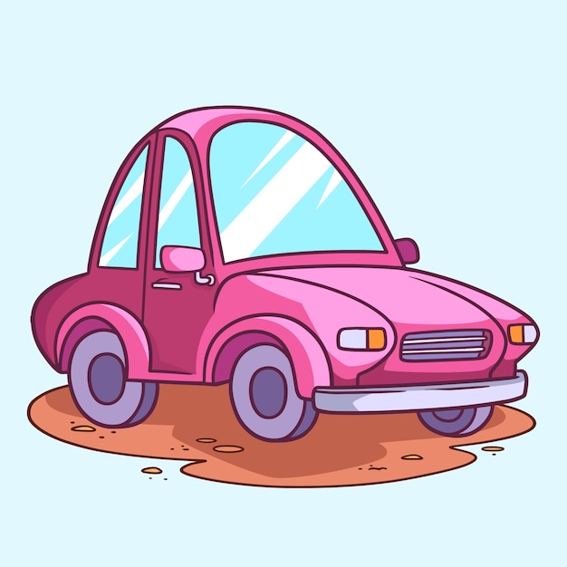 Free vector hand drawn car cartoon illustration