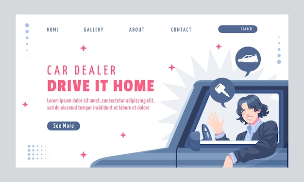 Free Vector hand drawn car dealer landing page