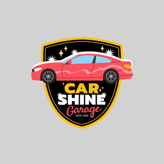 Free Vector hand drawn car detailing logo design