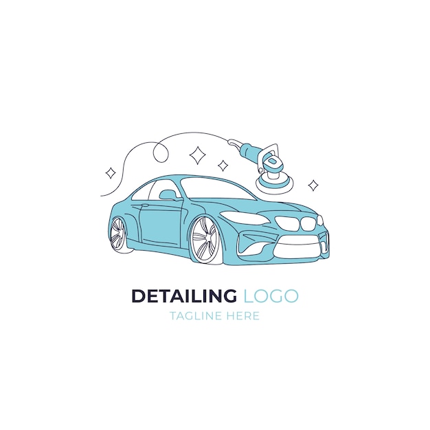 Hand drawn car detailing logo template