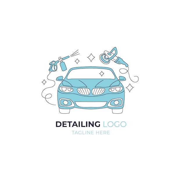 Free Vector hand drawn car detailing logo template