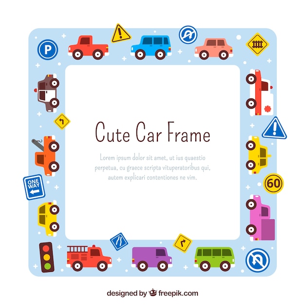 Free Vector hand drawn car frame background