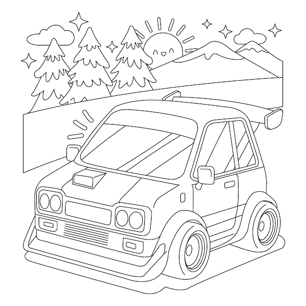 Free vector hand drawn car illustration