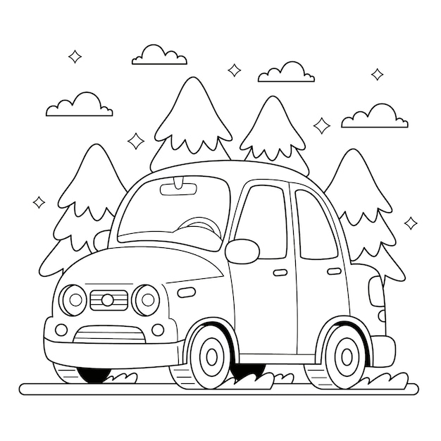 Free Vector hand drawn car illustration