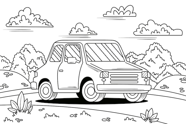 Free vector hand drawn car illustration