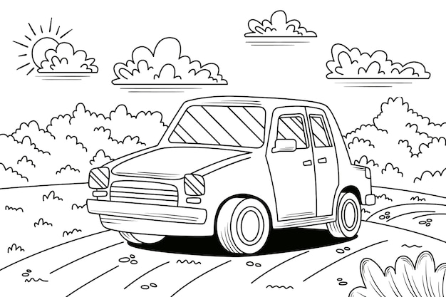 Hand drawn car illustration