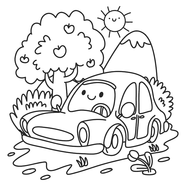 Free vector hand drawn car illustration