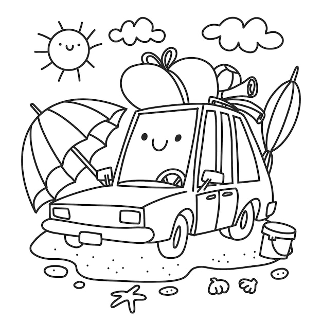 Free Vector hand drawn car illustration