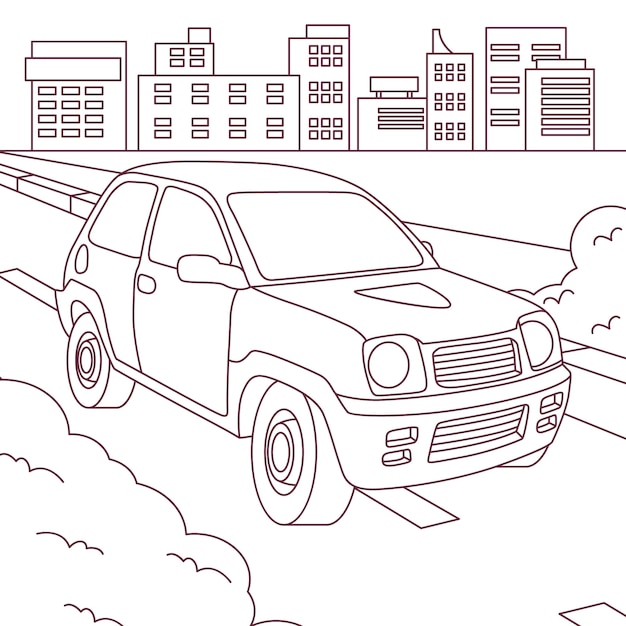 Hand drawn car illustration