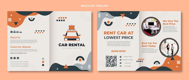 Hand drawn car rental brochure