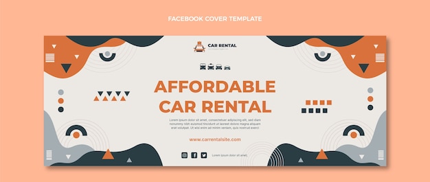 Free Vector hand drawn car rental facebook cover