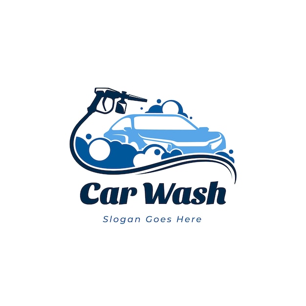 Free Vector hand drawn car wash logo design