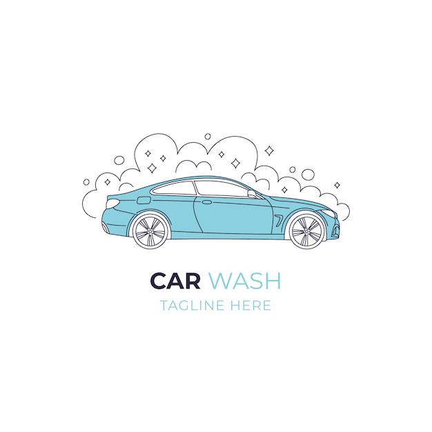 Hand drawn car wash logo