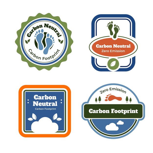 Hand drawn carbon footprint labels