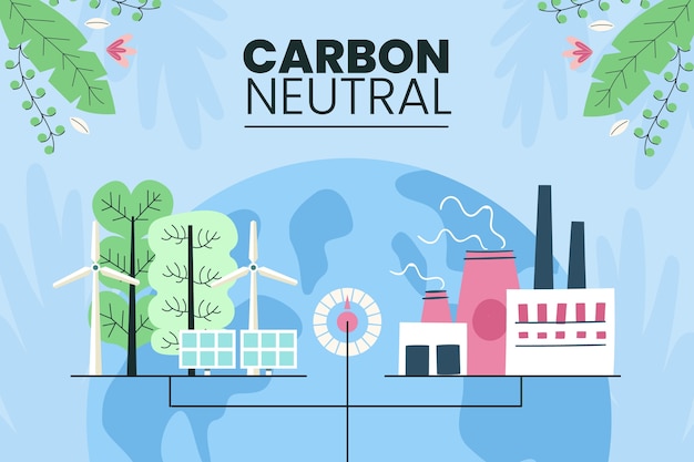 Hand drawn carbon neutral illustration