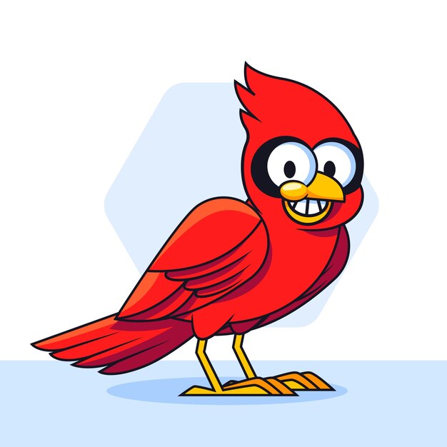 Hand drawn cardinal cartoon illustration