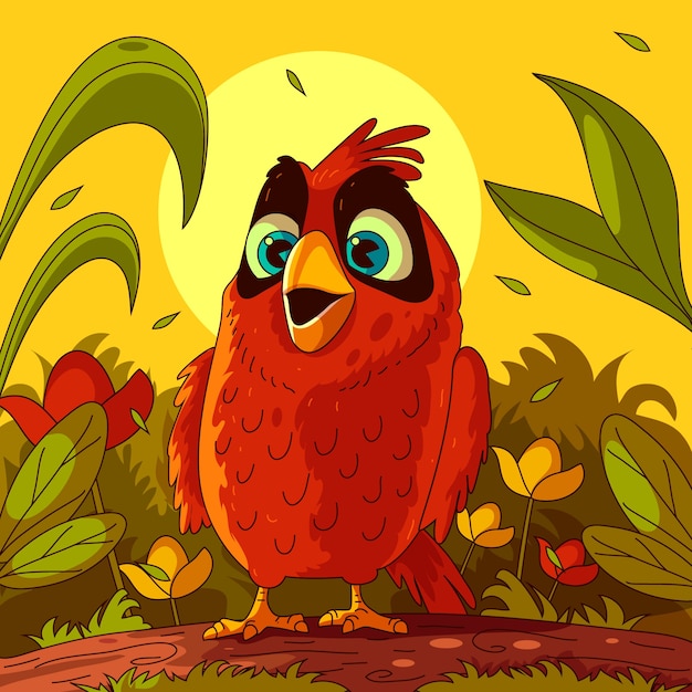 Free Vector hand drawn cardinal cartoon illustration