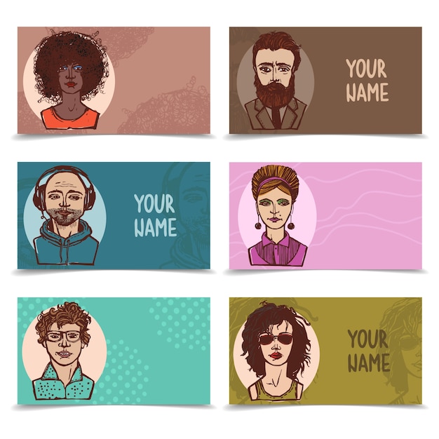 Free Vector hand drawn cards