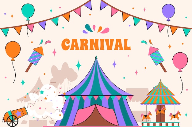 Hand drawn carnival celebration background