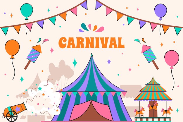 Hand drawn carnival celebration background