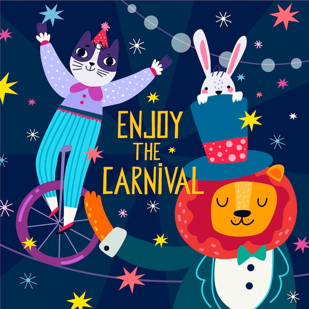 Hand-drawn carnival event celebration